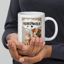 FriendsPawEver White glossy mug (Both Sides Printed)